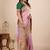 Lavender paisley embroidered tissue designer saree