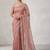 Peach tie and dye tissue saree