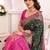 Green women bandhani zari silk blend designer patola saree