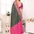 Green women bandhani zari silk blend designer patola saree