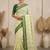 Cream pure cotton taant saree