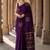 Purple woven design silk blend designer banarasi saree