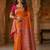 Orange orange woven design zari art silk banarasi saree for women