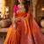 Orange orange woven design zari art silk banarasi saree for women
