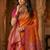 Orange orange woven design zari art silk banarasi saree for women