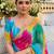 Multicolor tie and dye sequinned pure georgette leheriya saree