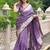 Purple woven design zari banarasi saree