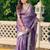Purple woven design zari banarasi saree