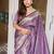Purple woven design zari banarasi saree