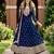 Women's navy blue embroidered  anarkali kurta set with pant and dupatta