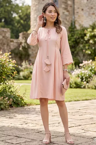 Women's tesla gota pati a line dresses