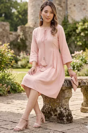 Women's tesla gota pati a line dresses