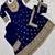 Women's navy blue embroidered  anarkali kurta set with pant and dupatta