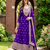 Women's purple embroidered  anarkali kurta set with pant and dupatta