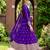 Women's purple embroidered  anarkali kurta set with pant and dupatta