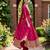 Women's rani pink embroidered  anarkali kurta set with pant and dupatta