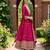 Women's rani pink embroidered  anarkali kurta set with pant and dupatta