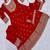 Women's red embroidered  anarkali kurta set with pant and dupatta