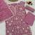 Pink embroidered faux georgette sharara suit