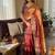 Orange Maroon Shaded Color In Sequence Embroidery Chiffon Saree Work