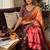 Orange Maroon Shaded Color In Sequence Embroidery Chiffon Saree Work
