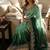 Emerald Green Bottle Green Shaded Color In Sequence Embroidery Chiffon Saree Work