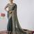 bollywood mor heavily encrusted sequin border shimmer saree with unstitched blouse
