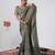 bollywood mor heavily encrusted sequin border shimmer saree with unstitched blouse