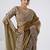 kanjivaram olive heavily encrusted sequin border shimmer saree with unstitched blouse