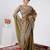 kanjivaram olive heavily encrusted sequin border shimmer saree with unstitched blouse