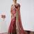 designer pink heavily encrusted sequin border shimmer saree with unstitched blouse