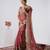 designer pink heavily encrusted sequin border shimmer saree with unstitched blouse