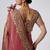 designer pink heavily encrusted sequin border shimmer saree with unstitched blouse