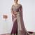 pure wine heavily encrusted sequin border shimmer saree with unstitched blouse