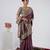 pure wine heavily encrusted sequin border shimmer saree with unstitched blouse