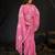 new collection pink hand-embroidered floral motifs chiffon saree with unstitched blouse