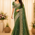 Green Color Sequance And Zari Embroidery Work Silk Saree