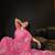 new collection pink hand-embroidered floral motifs chiffon saree with unstitched blouse