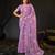 latest purple hand-embroidered floral motifs chiffon saree with unstitched blouse