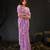 latest purple hand-embroidered floral motifs chiffon saree with unstitched blouse