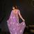latest purple hand-embroidered floral motifs chiffon saree with unstitched blouse
