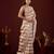 light weight brown stone and bead embroidery border chiffon saree with unstitched blouse