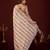 light weight brown stone and bead embroidery border chiffon saree with unstitched blouse
