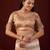 light weight brown stone and bead embroidery border chiffon saree with unstitched blouse