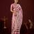 fashionable rose stone and bead embroidery border chiffon saree with unstitched blouse