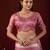 fashionable rose stone and bead embroidery border chiffon saree with unstitched blouse
