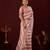 celebrity type light peach stone and bead embroidery border chiffon saree with unstitched blouse