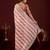 celebrity type light peach stone and bead embroidery border chiffon saree with unstitched blouse