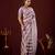 floral lavender stone and bead embroidery border chiffon saree with unstitched blouse