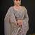 trendy gray pastel floral embroidered border kashmiri organza saree with unstitched blouse